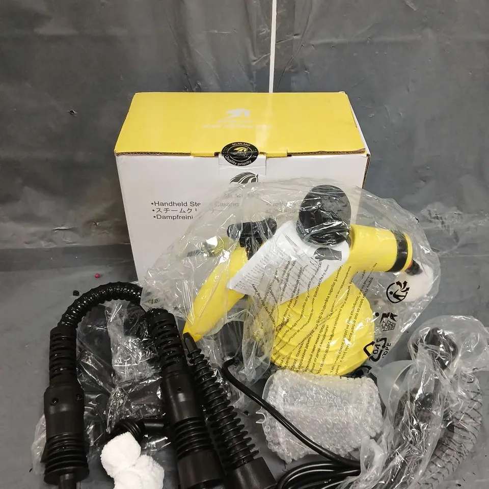 BOXED HANDHELD STEAM CLEANER IN YELLOW/BLACK