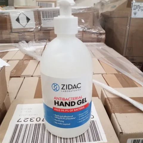 PALLET CONTAINING LARGE QUANTITY OF ZIDAC ANTIBACTERIAL HAND GEL 500ML