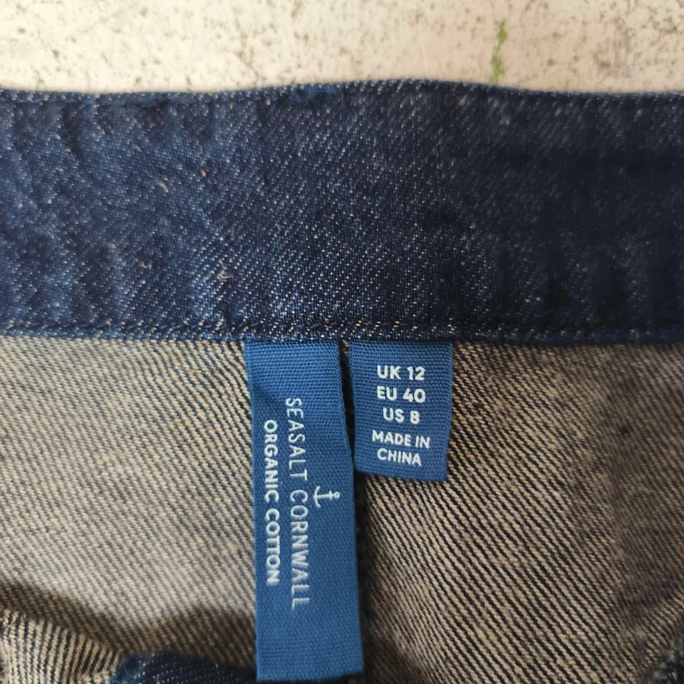 SEASALT CORNWALL ORGANIC COTTON DENIM SKIRT UK 12 (EU 40; US 8)
