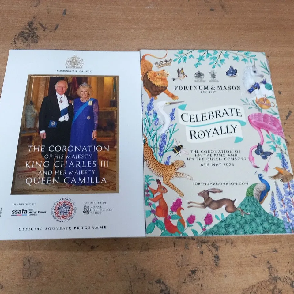 2 OFFICIAL SOUVENIR PROGRAMMES FOR THE CORONATION OF HIS MAJESTY KING CHARLES III AD HER MAJESTY QUEEN CAMILLA