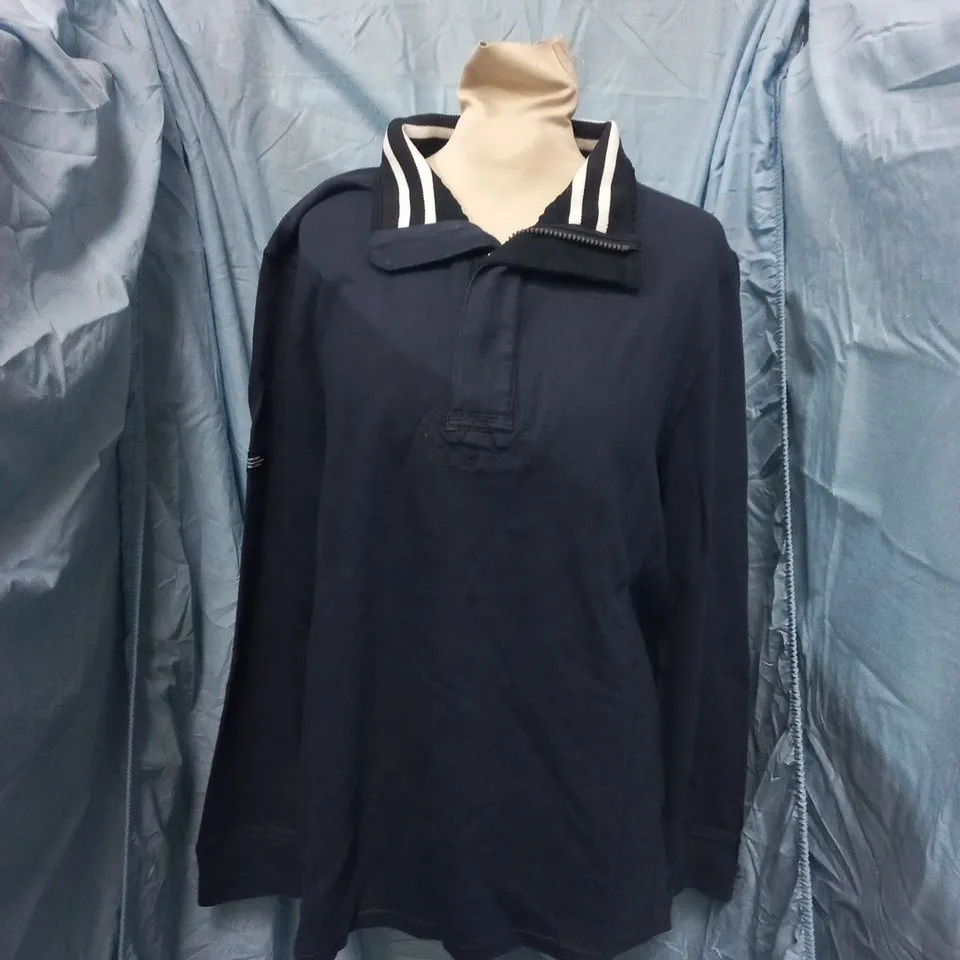 SUPERDRY COTTON CLASSIC JERSEY HALF ZIP JACKET – NAVY, UK M