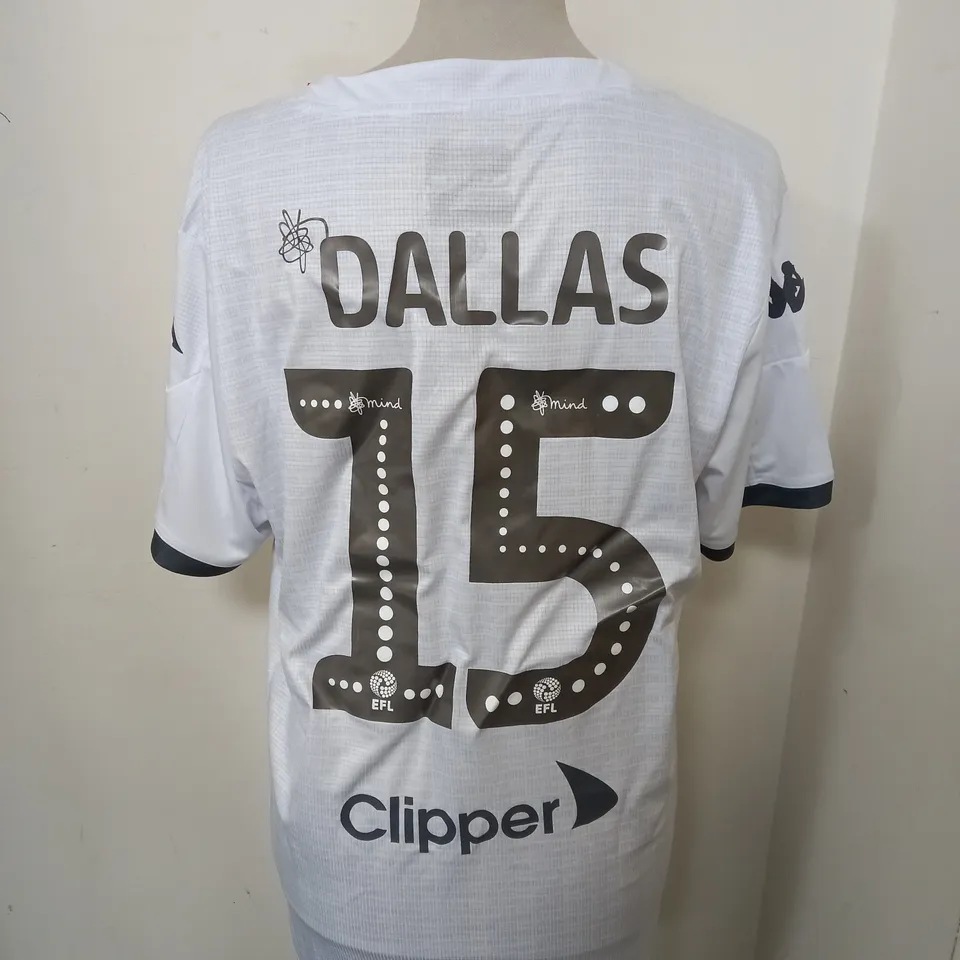 LEEDS UNITED FC HOME SHIRT WITH DALLAS 15 SIZE 15 L