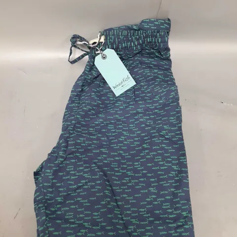 WEIRD FISH ORGANIC PRINTED JERSEY PANTS SIZE 10