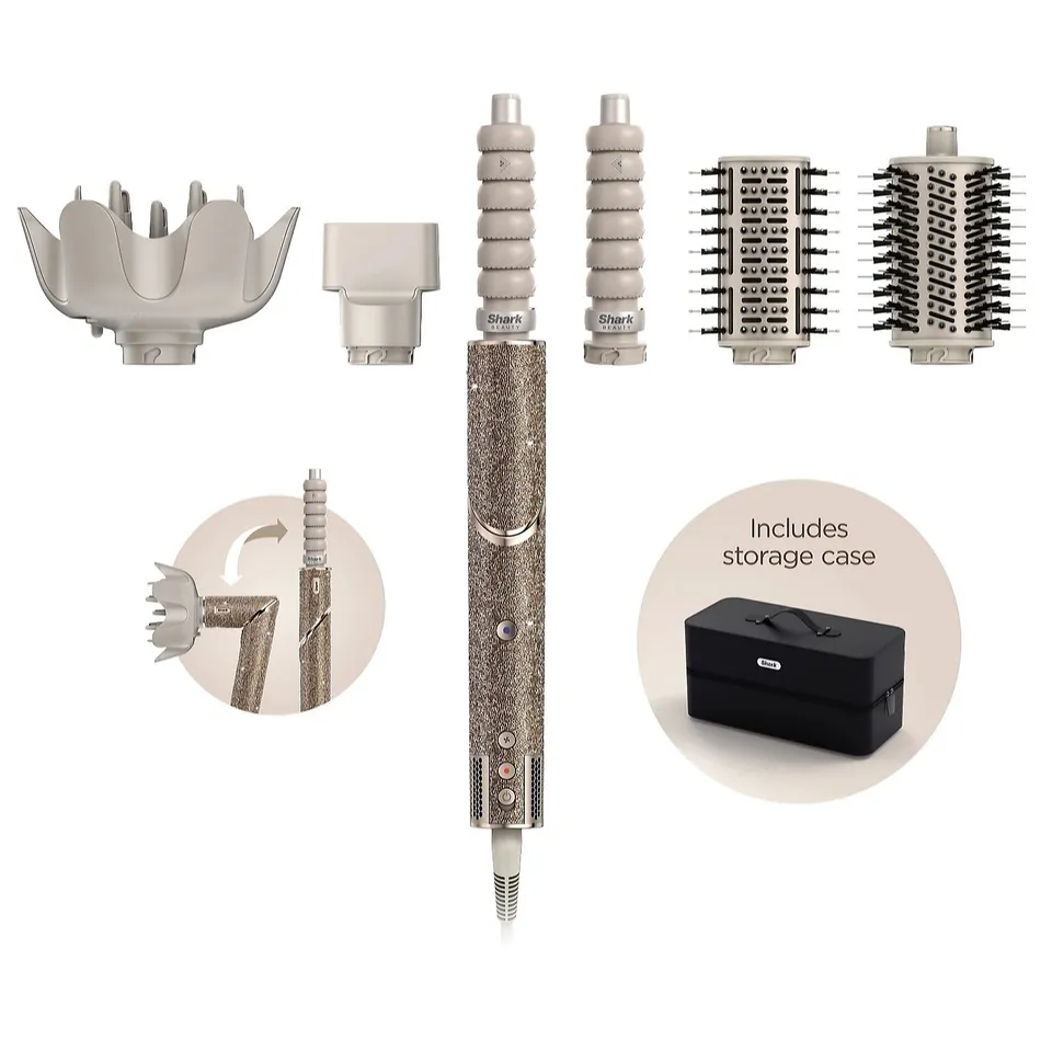 OUTLET SHARK FLEXSTYLE SPARKLE GOLD DIAMOND AIR STYLER