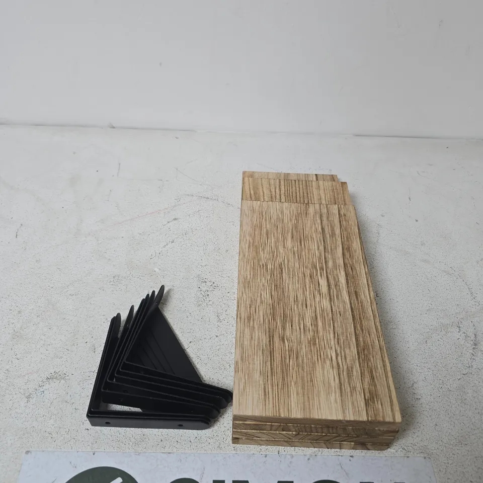 APPROX 4 SHELVES WITH BRACKETS