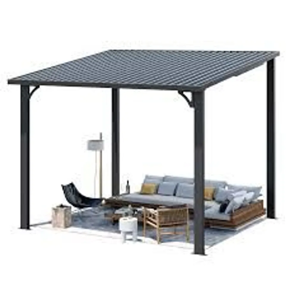 BOXED ALUMINIUM PERGOLA WITH CANOPY 2 BOXES