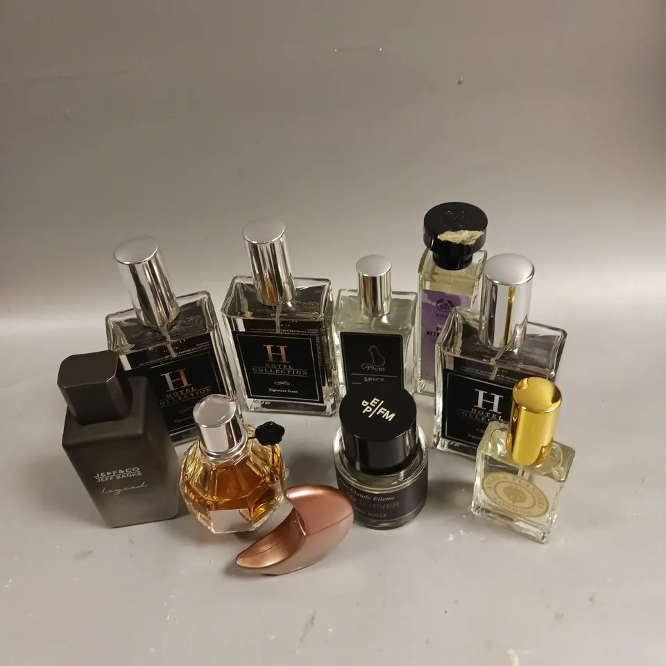 BOX OF 10 UNBOXED ASSORTED FRAGRANCES TO INCLUDE VIKTOR ROLF FLOWERBOMB, JEAN CLAUDE-ELLENA L'EAU D'HIVER AND HOTEL COLLECTION MY WAY ETC