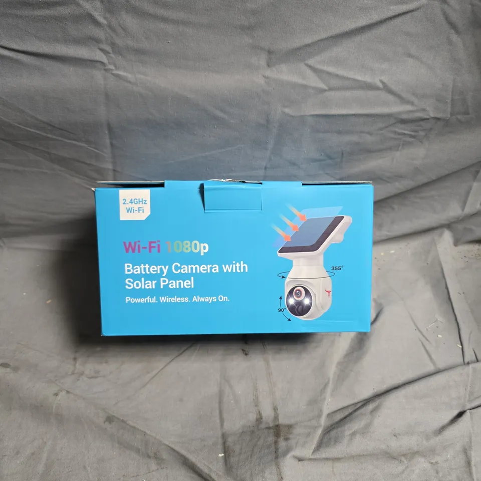 WI-FI 1080P BATTERY CAMERA WITH SOLAR PANEL – OUTDOOR SECURITY CAMERA - BOXED
