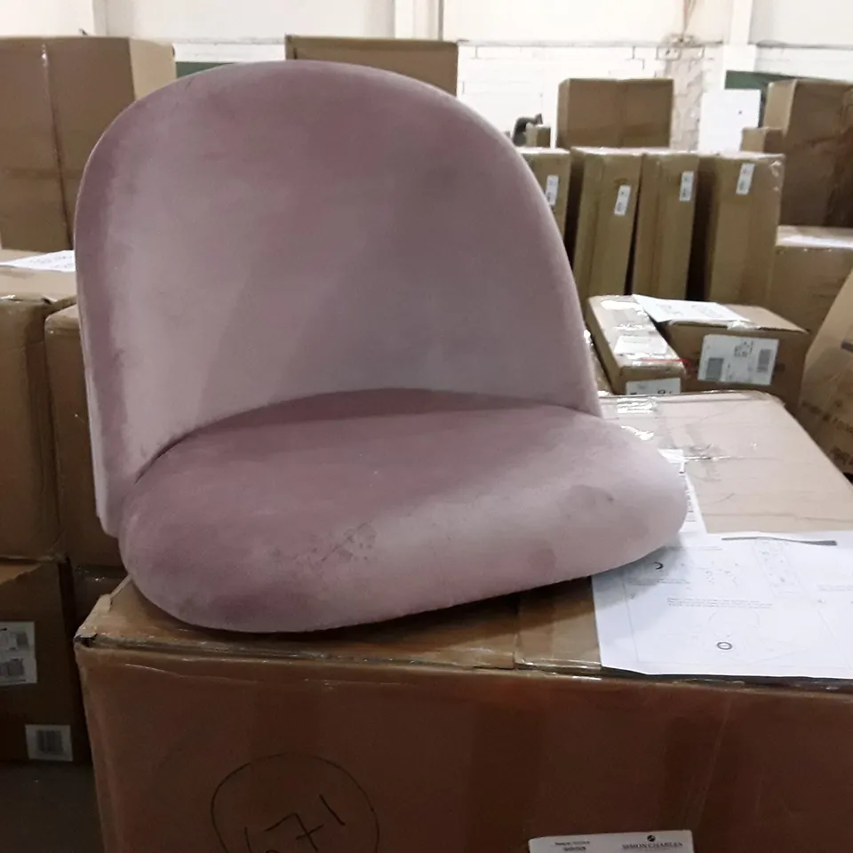 BOXED SET OF 2 UPHOLSTERED FABRIC DINING CHAIRS - PINK