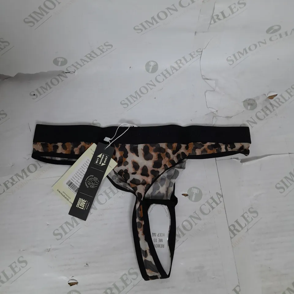 LEMONADE LEOPARD MESH THONG SIZE 12
