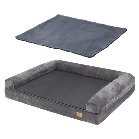 BOXED BINGO PAW MEMORY FOAM ORTHOPAEDIC DOG BED - GREY (1 BOX)