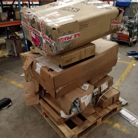PALLET OF ASSORTED INCOMPLETE FURNITURE PARTS AND PIECES