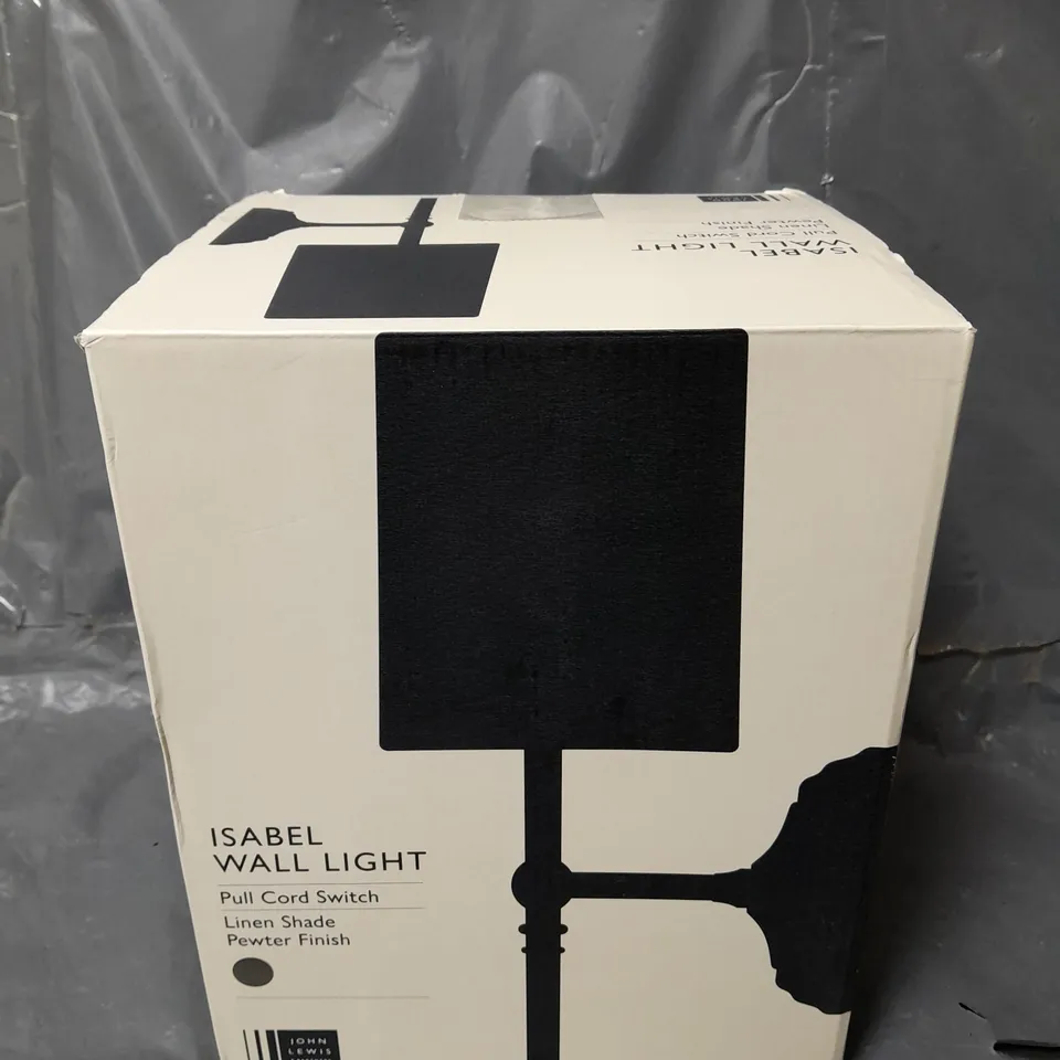 BOXED JOHN LEWIS ISABEL WALL LIGHT