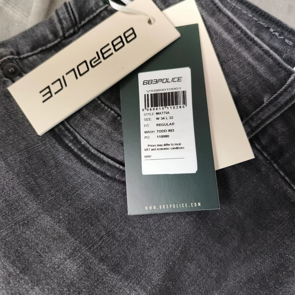 883 POLICE JEANS – MATTIA STYLE, DARK DENIM, UK 34 (W34 L32)