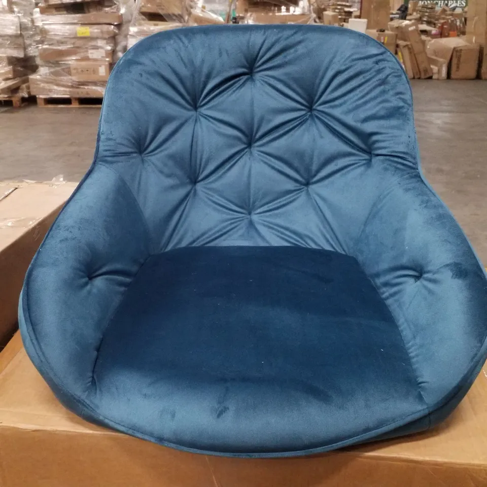 BOXED SET OF 2 VELVET BLUE BARSTOOLS