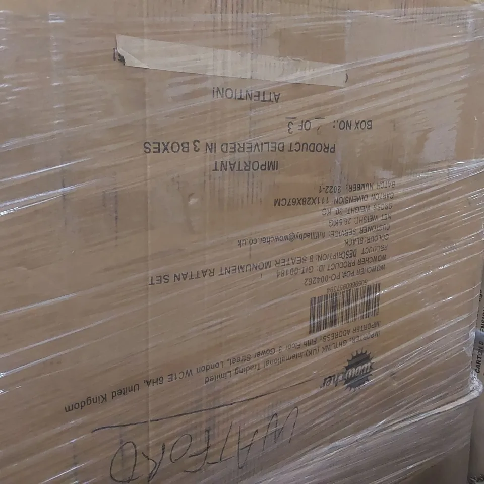 PALLET CONTAINING A LARGE QUANTITY OF ASSORTED GARDEN FURNITURE PARTS