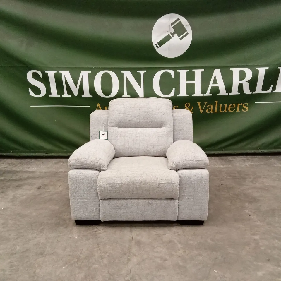 QUALITY DESIGNER GREY FABRIC ARMCHAIR