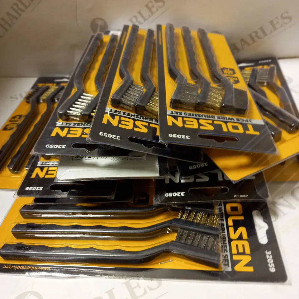 LOT OF APPROX 15 X 3 TOLSEN WIRE BRUSH SETS 