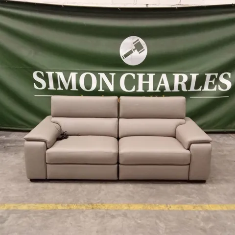 QUALITY DESIGNER ITALIAN MADE VENTO LARGE 3 SEATER ELECTRIC RECLINER LEATHER SOFA 