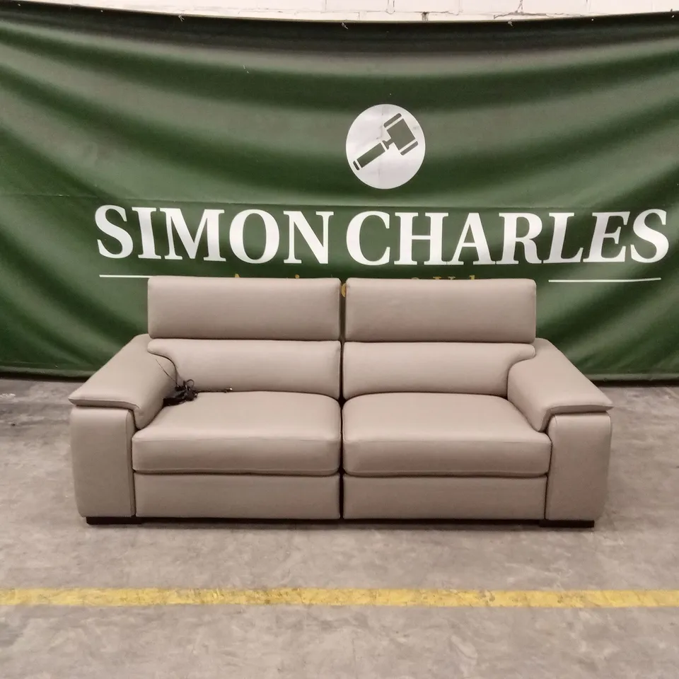 QUALITY DESIGNER ITALIAN MADE VENTO LARGE 3 SEATER ELECTRIC RECLINER LEATHER SOFA 