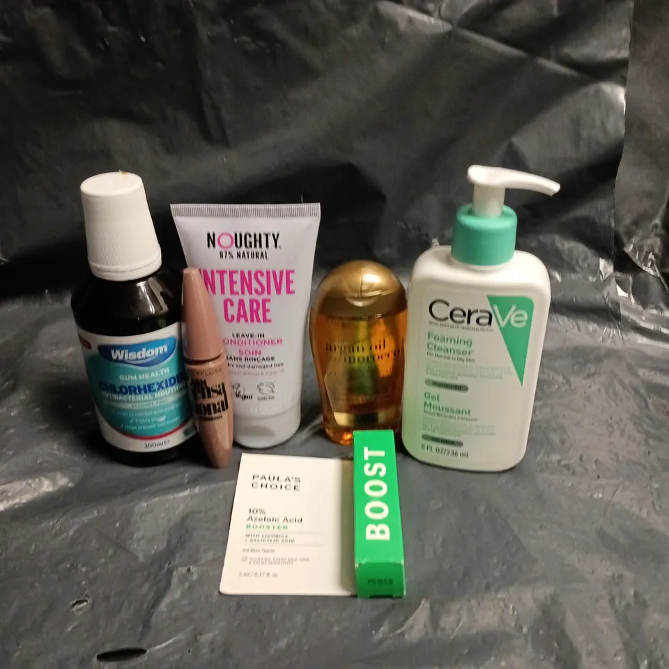 APPROXIMATEY 20 ASSORTED HEALTH AND BEAUTY PRODUCTS TO INCLUDE - WISDOM CHLORHEXIDINE MOUTHWASH - CERAVE FOAMING CLEANSER AND MAYBELLINE MASCARA