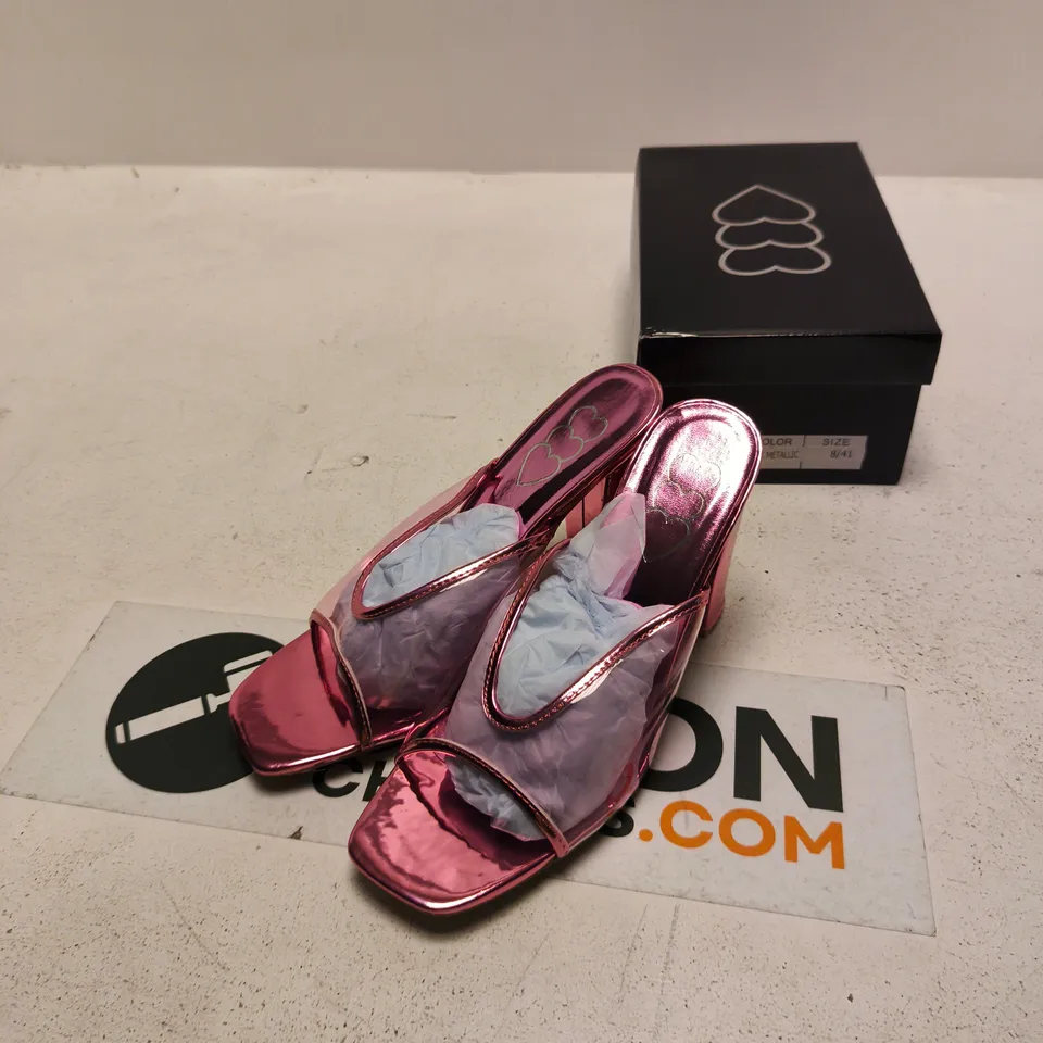 UK 8 PINK METALLIC SANDALS – STYLE DB145 (EU 41)
