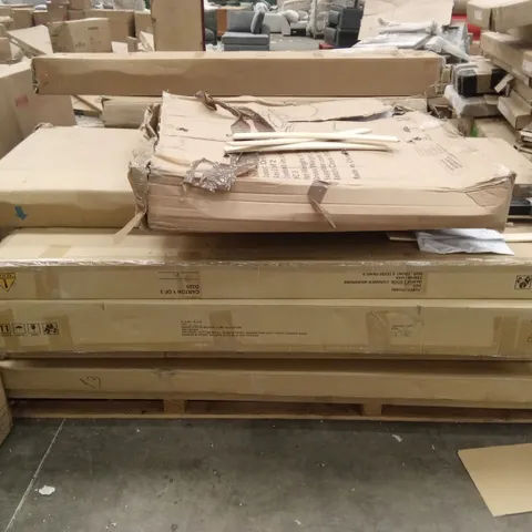 PALLET OF ASSORTED INCOMPLETE DESIGNER FURNITURE PARTS AND PIECES 