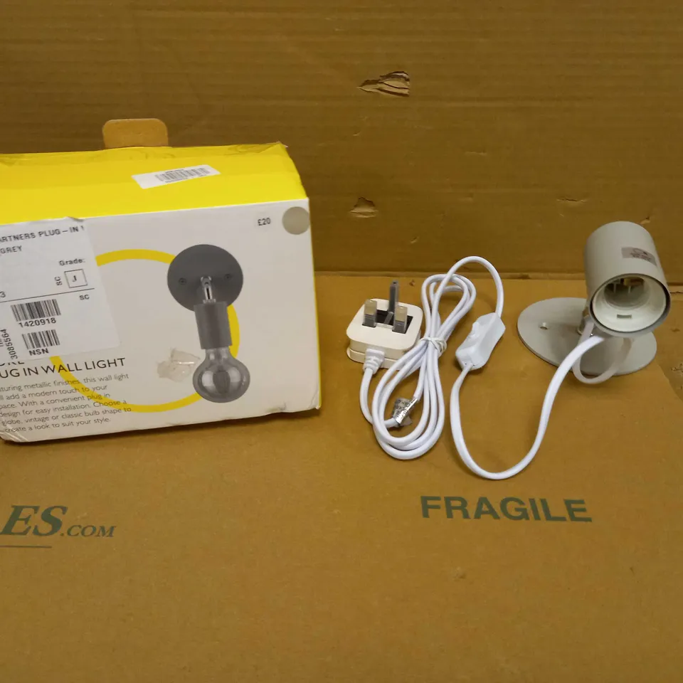 JOHN LEWIS PLUG IN WALL LIGHT GREY 