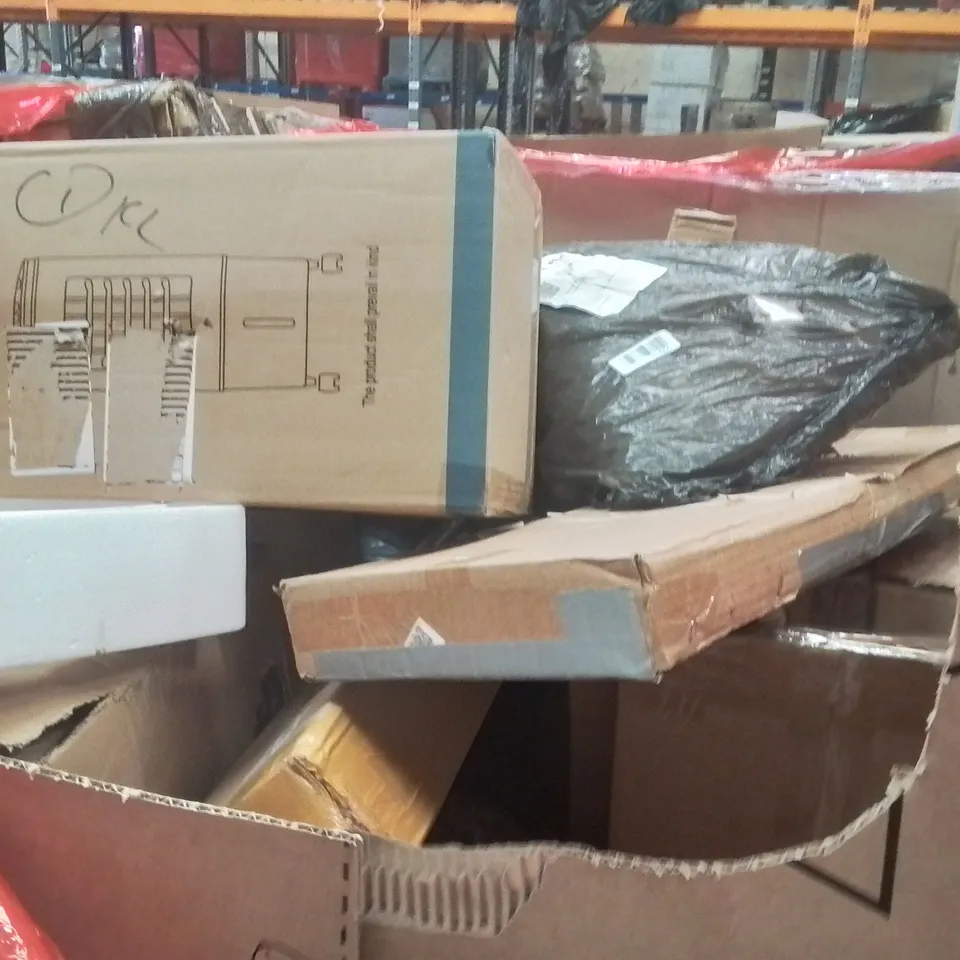 PALLET OF ASSORTED HOUSEHOLD GOODS AND PRODUCTS TO INCLUDE;AIR COOLER,BED RAIL