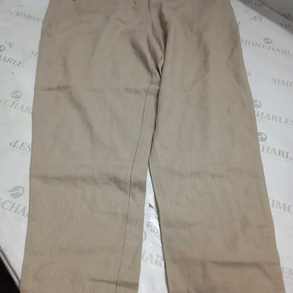 EVANS LINEN BLEND PANTS IN SAND COLOUR - UK 18