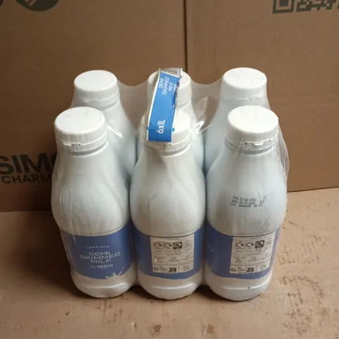 6 PACK OF LONG LIFE SEMI SKIMMED MILK BY AMAZON (1L)