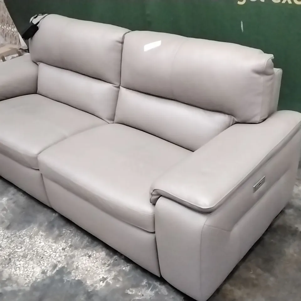QUALITY ITALIAN DESIGNER GRADO POWER RECLINER LARGE SOFA IN MINK LEATHER 