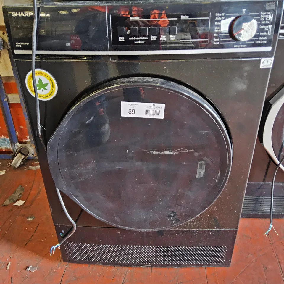 SHARP 8KG CONDENSER TUMBLE DRYER BLACK Model KD-NCB8S7PB9