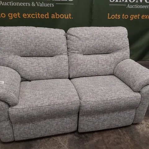 QUALITY BRITISH DESIGNER G PLAN SEATTLE POWER RECLINING 2.5 SEATER SOFA REMCO LIGHT GREY FABRIC 