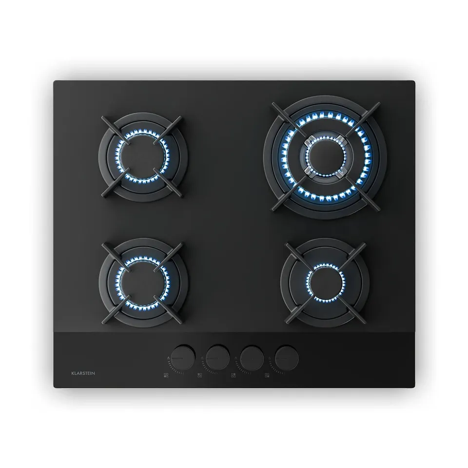KLARSTEIN VELAIRE 60CM GAS HOB 4 BURNERS BLACK BOXED