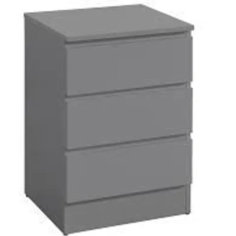 BOXED OSLO 3 DRAWER BEDSIDE CABINET 