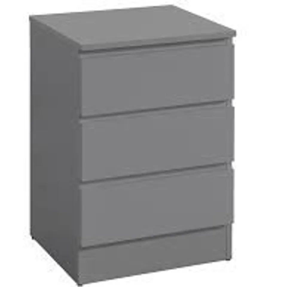 BOXED OSLO 3 DRAWER BEDSIDE CABINET 