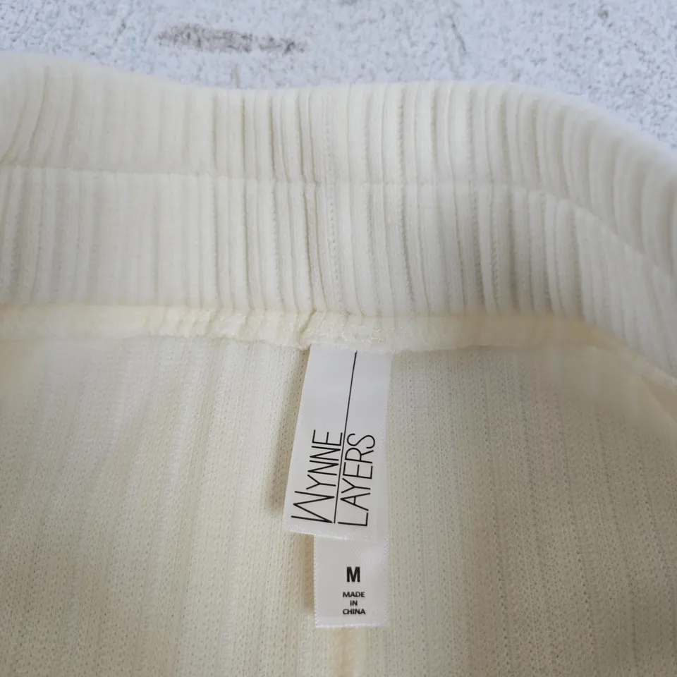 WYNNE LAYERS CREAM CORDUROY WIDE-LEG TROUSERS – SIZE M