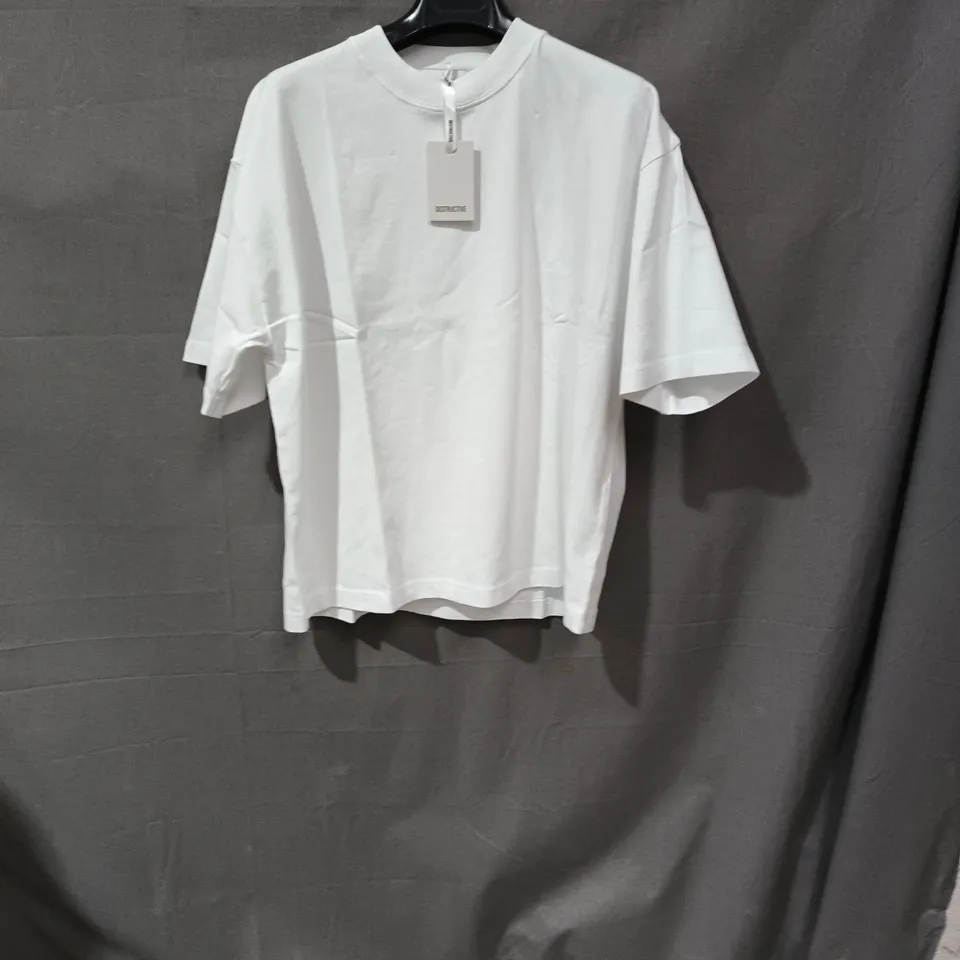 DESTRUCTIVE CROPPED T-SHIRT – WHITE – XS