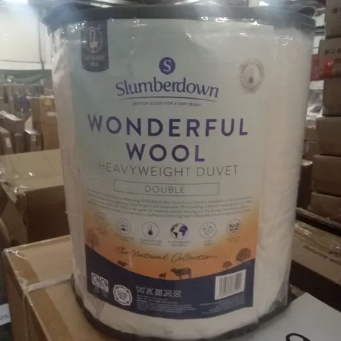 BAGGED SLUMBERDOWN WONDERFUL WOOL 10/13.5 TOG COTTON COVER DUVET - DOUBLE