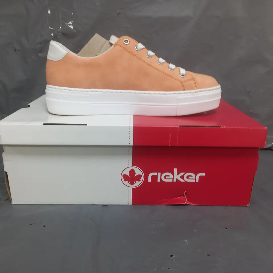 RIEKER PLATFORM TRAINERS APRICOT SIZE 5