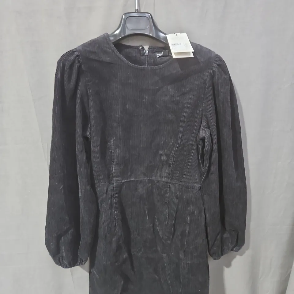 NOBODY'S CHILD BLACK CORDUROY DRESS – UK 8 (EU 36, US 4)