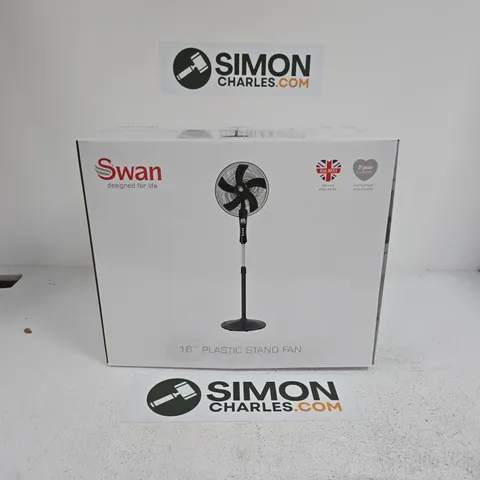 BOXED SWAN 16" PLASTIC STAND FAN