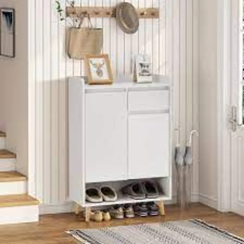 BOXED HARLOW SHOE CABINET WHITE