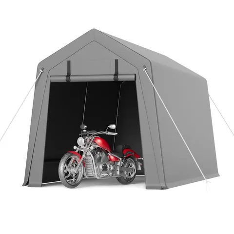 BOXED GARVEE 6'X6' PORTABLE CARPORT WITH ROLLED-UP ZIPPER DOOR