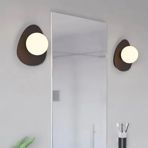 BOXED EGLO CASTROVIDO MATTE GLASS & STEEL MODERN BATHROOM WALL LIGHT BLACK