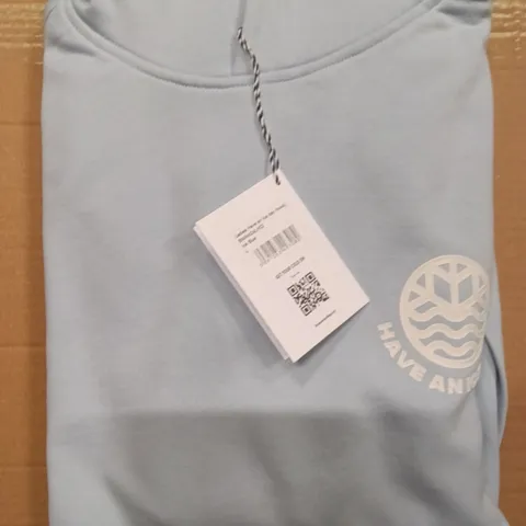 BRAND NEW BRASS MONKEY HOODIES - ICE BLUE SIZE LARGE APPROXIMATELY 9