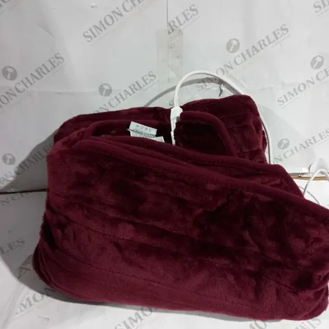 COZEE HOME HEATED THROW IN PLUM 