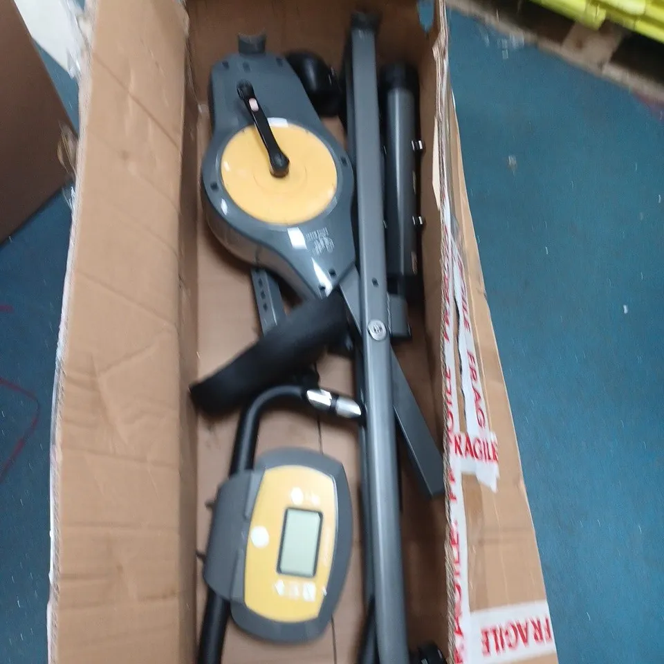 BOXED DAVINA FITNESS FOLDING MAGNETIC EXERCISE BIKE, YELLOW [COLLECTION ONLY]