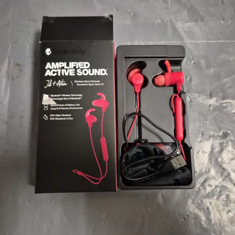 SKULL CANDY WIRELESS SPORTS EARPHONES - RED